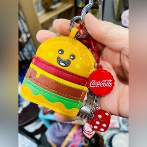 Hamburger and cococola bag charm and keychain